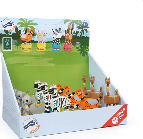 small foot 11094 Drückfiguren Jungle aus Holz von small foot