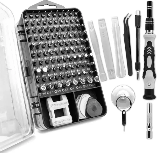 subtel Schraubendreher Werkzeug Set 122-Teilig, magnetisch - Spezial Schraubenzieher Werkzeugset - Bit Satz: Torx Imbus Y Type Tri - Reparaturset f. Handy Akku Laptop Display Feinwerkzeug, Tool Kit