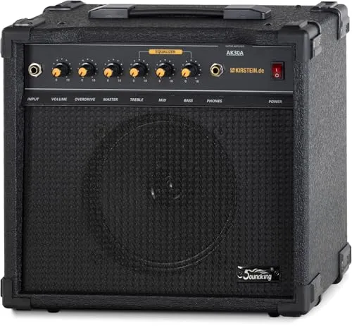 Soundking AK30A Gitarrencombo - Gitarrenverstärker mit 75 Watt Peak-Leistung, schaltbarem Overdrive-Effekt und 3-Band Equalizer für individuellen Sound.