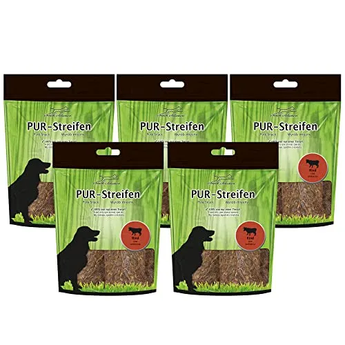 Greenhound PUR Streifen Rind - Hochwertiger Snack für Hunde - 100% Rind, getrocknete Streifen, weizen- und glutenfrei. Ideal für alle Rassen und Altersgruppen. Proteinreich und perfekt für die Belohnung zwischendurch!