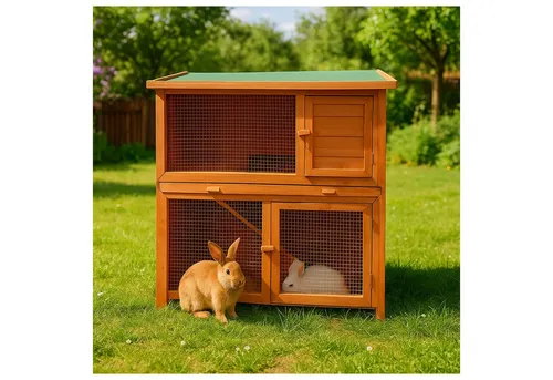 HTI-Living Kleintierstall aus Holz für Kaninchen – Braun von HTI-Line