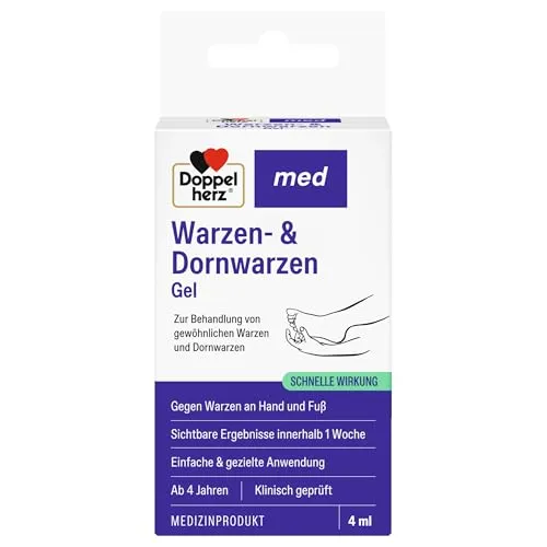 Doppelherz Warzen- & Dornwarzen Gel – Effektives Gel zur gezielten Anwendung – 4 ml