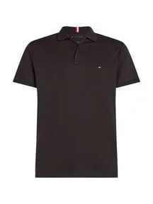 Tommy Hilfiger Poloshirt LIQUID COTTON ESSENTIAL REG POLO schwarz L (50) - Herren-Shirt aus 100% Baumwolle, casual Stil mit Polokragen und Kurzarm, ideal für lässige Anlässe und bequem im Tragen.