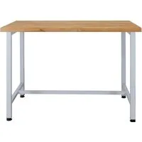 PROREGAL® Werkbank Rhino, 120x60cm, 300kg Traglast - Robuste Werkbank mit 40mm Buchenholzplatte, ideal für Werkstätten und Heimwerker. Hohe Stabilität durch verschweißtes Stahlgestell und 5 Jahre Garantie.