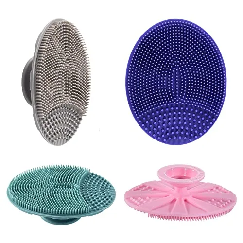 INNERNEED Silikon-Gesichtsreinigungsschrubber, Peeling-Peeling, handliche Bürste, Mitesserentferner, lebensmittelechte weiche Borsten, 4 Stück