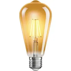ledscom.de E27 LED Leuchtmittel, ST64, extra warmweiß (2200 K), 4 W, 489lm, goldfarben