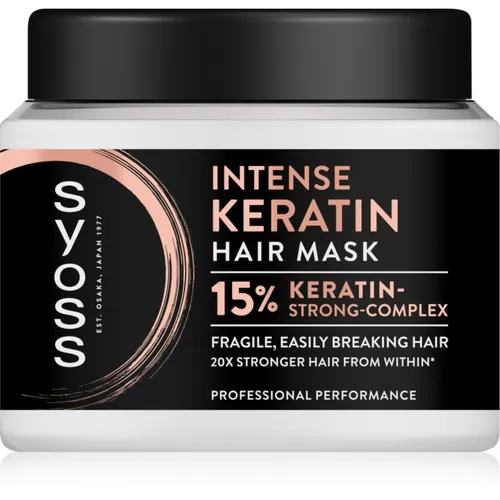 Syoss Intense Keratin Haarmaske 400 ml - Haarmasken für Damen, intensiv pflegende Formel mit Keratin für regeneriertes, glänzendes und widerstandsfähiges Haar.