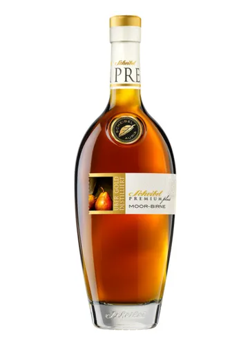 Scheibel Moor-Birne Premium Plus 40% 0,7l - Obstbrand mit intensiver Birnennote und torfig-rauchigem Charakter, ideal zum pur Genießen. Ein einzigartiger Genuss für Kenner!