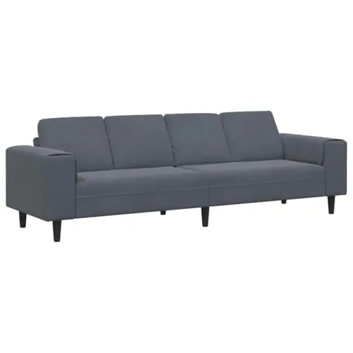 vidaXL Sofa Set Dunkelgrau Samt - Sofas & Couches, modernes Samtsofa mit luxuriösem Sitzgefühl und stabilen konischen Beinen – ideal für stilvolle Entspannung in jedem Raum.