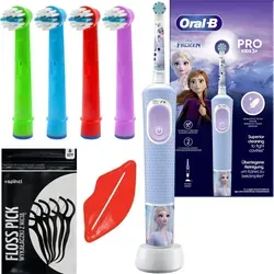 Oral-B Vitality Pro 103 Frozen Kinderzahnbürste mit 4 Aufsätzen Akku - Violett