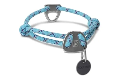Ruffwear Knot-a-Collar Seil-Halsband für große Hunde, Größe L, Hellblau - Robustes Seil-Halsband für große Hunderassen, verstellbar und mit reflektierenden Streifen für zusätzliche Sicherheit. Ideal für abenteuerliche Ausflüge und täglichen Gebrauch.