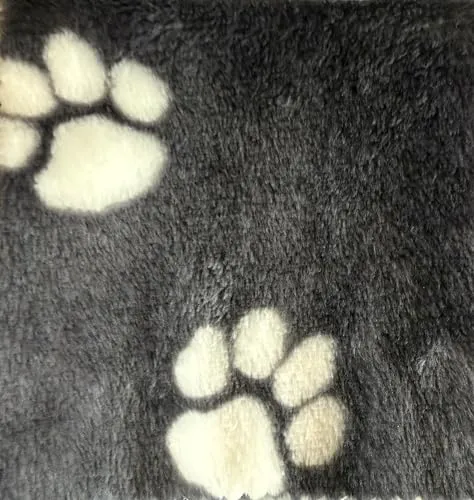 MATE FOR DOGS Kuscheldecke mit Hundepfoten-Muster, 150x190 cm, Grau-Anthrazit, Flauschige Decke für Haustiere (antrazit)