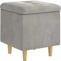 vidaXL Aufbewahrungsottomane Hellgrau 40x40 cm Samt - Elegante Aufbewahrungsottomane mit gepolsterter Samt-Oberfläche, ideal für Sitzgelegenheit und Stauraum. Perfekt für modernes Wohnen, sorgt für Ordnung und Stil in jedem Raum.