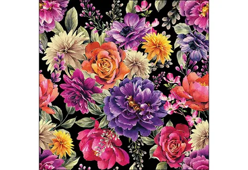 Ambiente Luxury Paper Products Papierserviette, Servietten Papier 33x33cm 3-lag. mit buntem Blumenmix Motiv 20 Stück