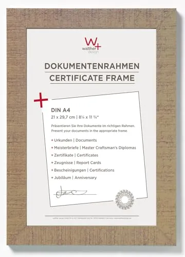 walther design Bilderrahmen beige 21 x 29,7 cm (DIN A4) Home Holzrahmen HO130C