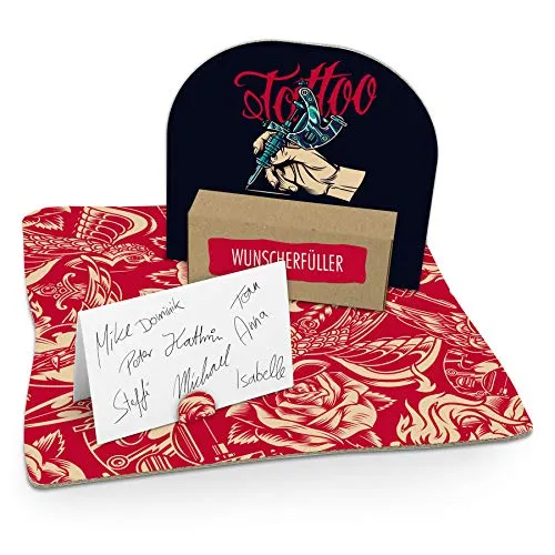 itenga Geldgeschenk I Motiv Tattoo I Geburtstag I Mitbringsel I Gutschein I Geschenkverpackung mit Bodenplatte, Geschenkkarte und Stickerbogen - zum Basteln und Dekorieren