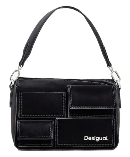 Desigual Women's Accessories PU Hand Bag, Black - Damen-Henkeltaschen, stilvolle PU-Handtasche in elegantem Schwarz für den perfekten Look.