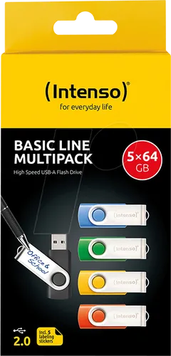 Intenso Basic Line 5X 64 GB USB-Sticks von Intenso