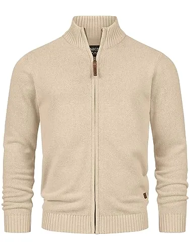 Indicode Sweatjacke INLut beige M - Funktionsjacke aus 70% recycelter Baumwolle für nachhaltigen Komfort, ideal für lässige Outfits und die Saison 2023/2024.