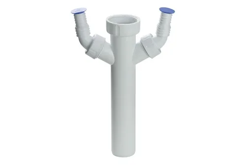 Haas Otto Ablaufgarnitur Verstellrohr Bördelrohr 1 1/2 Zoll x DN40 2x Anschlüsse Siphon