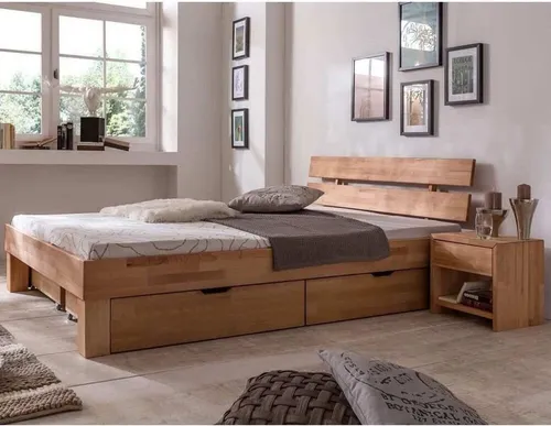Futonbett Judith aus geölter Kernbuche 90 x 200 cm
