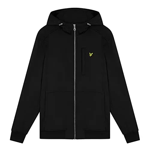 Lyle & Scott Windjacke für Herren schwarz XL - Softshell Jacket wasserdicht casual mit Kapuze, Atmungsaktiv Jacke