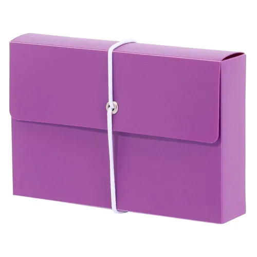 Metzger&Mendle Karteibox A7 mit Gummiband gefüllt berry-violett (66030372)