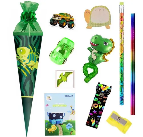 Herlitz Schultüte Cameleon 35 cm gefüllt - Die gefüllte Herlitz Schultüte Cameleon ist ideal für den Schulanfang. Sie bietet eine bunte Überraschung für Ihr Kind mit tollen Inhalten wie Buntstiften und einem Kreativbuch. Perfekt für kleine Schulanfänger!