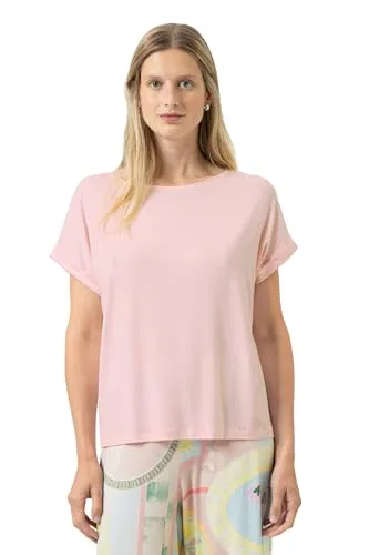 Mey Nachtwäsche Serie Pure Chic Damen Homewear-Oberteile Bonbon Pink (S) - Bequeme Homewear mit legerer Passform und Rundhalsausschnitt. Zeitloses Design mit eleganten Satindetails an den Ärmeln für stilvolle Entspannung.