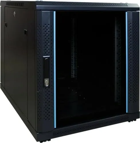 HE Kleiner Serverschrank mit Glastür 600x800x720 mm - Robuster 12 HE 19 Zoll Netzwerkschrank mit abschließbarer Glastür und optimalem Zugang durch herausnehmbare Seitenwände. Ideal für sichere und flexible Netzwerkorganisation.
