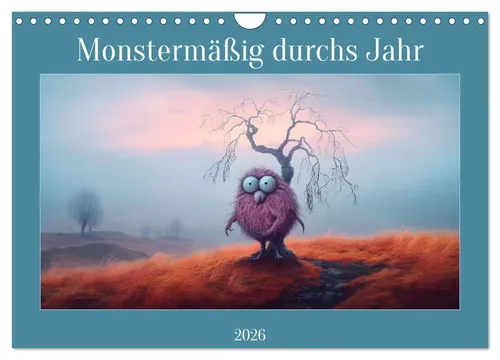 Monstermäßig durchs Jahr (Wandkalender 2026 DIN A4 quer) - Farbenfroher Monatskalender mit einzigartigen Monsterbildern für Kinder, perfekt um das Jahr kreativ zu gestalten.