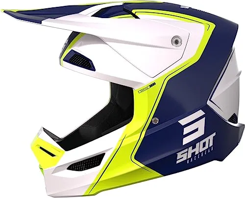 Shot Furious Reflex Motocross Helm, weiß/gelb/blau, XL (61/62)