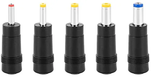 POPPSTAR Universal Netzteil Hohlstecker-Adapter (AC DC Stecker-Set 5.5x2.5mm Buchse auf 5.5x2.1, 5.5x1.7, 4.8x1.7, 4.0x1.7, 3.5x1.35 Stecker), Set aus fünf Adaptern