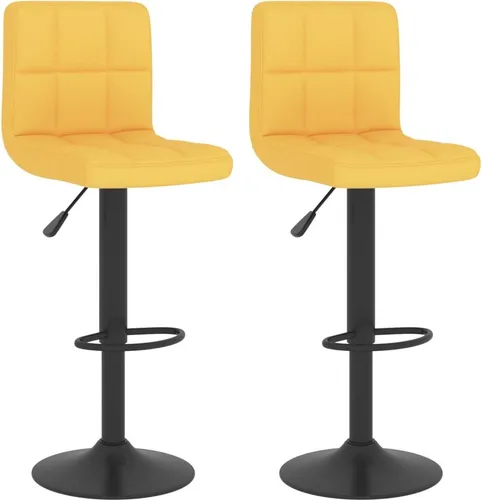 vidaXL Barhocker 2 Stk. Senfgelb Stoff in gelb von vidaXL