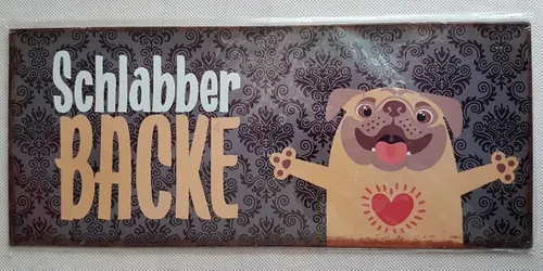 La Vida Schild  Schlabber Backe  Metallschild Retro Vintage 30,5 x 13 cm