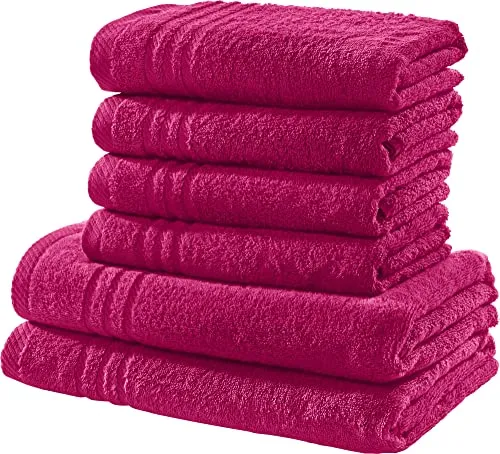 REDBEST Handtuchset 6-TLG. Fuchsia in pink von REDBEST