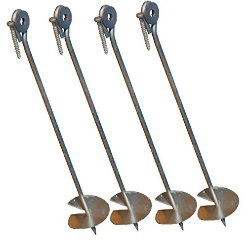 Produktbild Loggyland Bodenanker eindrehbar für Schaukel etc. 58 cm verzinkt (4er-Set)