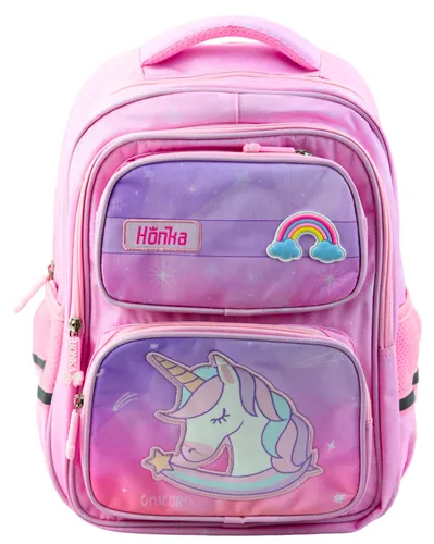 Einhorn-Schulrucksack mit Brustgurt, Rosa, 20 l