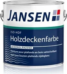 Jansen ISO HDF Holzdeckenfarbe weiß matt 5L - Premium Holzdeckenfarbe für Innenräume, isoliert zuverlässig Holzinhaltsstoffe und blockt Flecken. Ideal für Nadel-, Laub- und Tropenhölzer mit hoher Deckkraft und geruchsneutral.