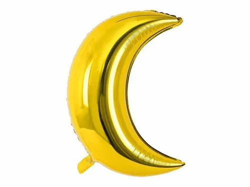 Folienballon Mond, 60cm, gold in gold von PartyDeco