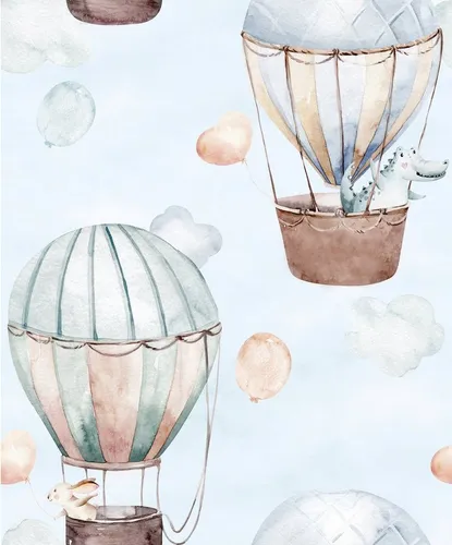 Kindertapete MARBURG blau-beige, 0,53m x 10,05m - Wunderschöne Kindertapete mit Tiermotiven, dimensionsstabil und lichtbeständig. Ideal für kreative Wandgestaltungen im Kinderzimmer, leicht zu verarbeiten und restlos abziehbar.