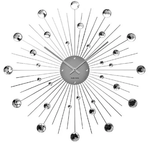 Karlsson KA4859 Wanduhr Sunburst Kristall Large - Elegante Wanduhr aus Stahl in Silber, mit modernem Kristall-Design, das jedem Raum einen persönlichen Touch verleiht. Perfekt für stilvolle Wohnaccessoires.