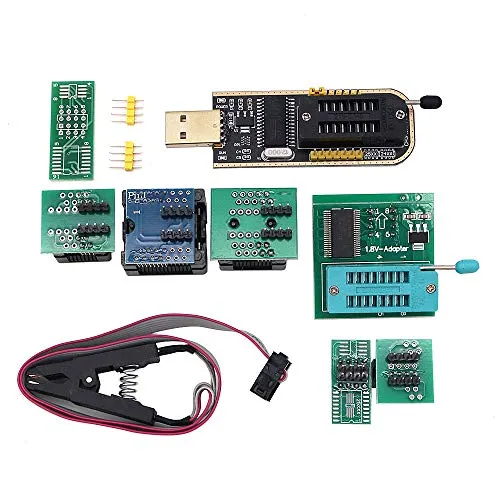 Fasizi Programmer Ch341 + SOP8 auf DIP8 + 1,8 V Adapter + SOP8 auf DIP8 Sockel + SOP8 Clip