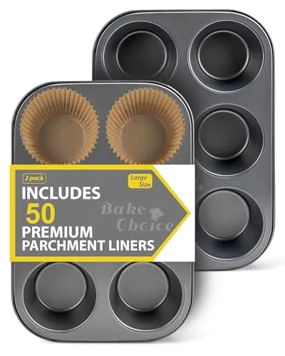 Bake Choice Jumbo Muffin Backform Set mit 50 Muffinförmchen von Bake Choice