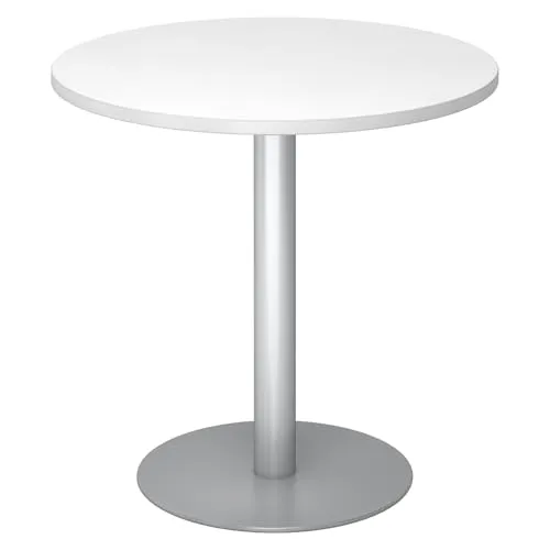 bümö Besprechungstisch 80 cm - Rundtisch für 2 Personen - Kinderschreibtische mit robuster, kratzfester Tischplatte und stabilem Tellerfuß für sicheren Stand – ideal für kleine Besprechungen oder Essbereiche.