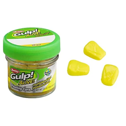 Berkley Kunstköder für das Spinning Angeln Gulp! Alive Floating Corn 59 g Yellow Forelle Wolfsbarsch