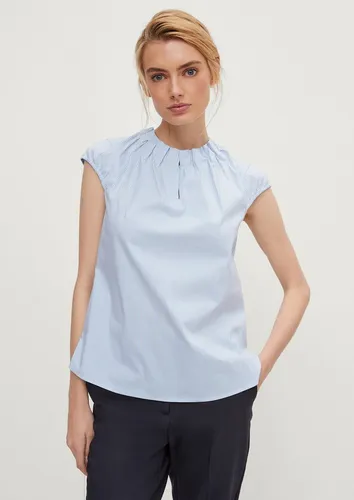 comma Kurzarmbluse Bluse Feminine Baumwollbluse