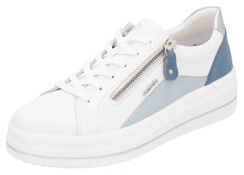 Plateausneaker REMONTE Damen Gr. 41, Sportlich in Blau - Sneaker von Remonte aus Leder und Lederimitat mit Soft-Einlage für optimalen Komfort. Ideal für Freizeitaktivitäten, sportlicher Look mit kontrastfarbenen Details.