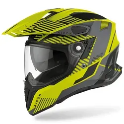 Airoh Commander Boost Motocross Helm, gelb, Größe S - Motorradhelm mit hervorragender Belüftung und kratzfestem Visier für maximales Sichtfeld, ideal für Offroad-Fans.