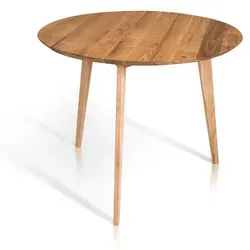 Main Möbel Esstisch rund massiv Eiche 75 cm - Esszimmertisch aus geölter Wildeiche, stabil und elegant, mit einem Durchmesser von 75 cm – ideal für gemütliche Essbereiche und einfache Montage.